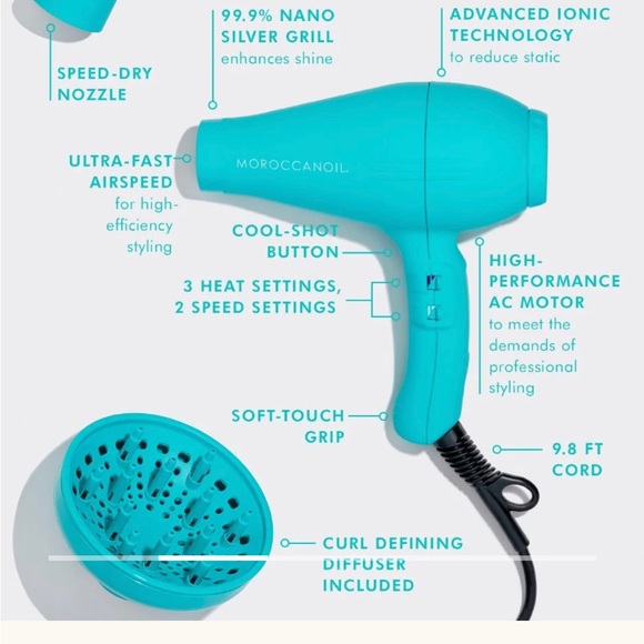 ⭐️MOROCCANOIL IONIC HAIR DRYER & FULL SIZE VOLUME ROOT BOOST⭐️ - Picture 6 of 10